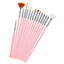 15Pc 15 Sizes Professional Nail Gel Brushes Acrylic Brush Nail Art Tool Pens Wooden Handle Dotting Drawing Paint Brush Set