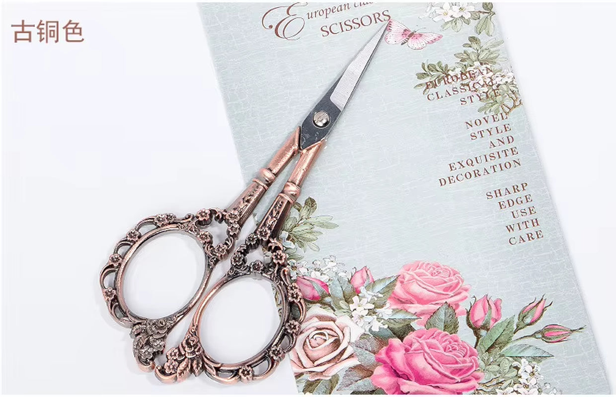 1Pcs European Retro Rose Golden Stainless Steel Nail Scissors Dead Skin Remover Makeup Cutter Multi-Function Manicure Tool Te#67