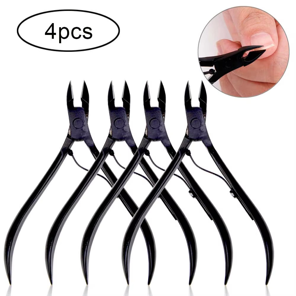 4/8/12Pcs Stainless Steel Nail Cuticle Nipper Cutter Dead Skin Remover Manicure Scissors Tweeters Toenails Ingrown Pedicure Tool