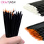 OKAYLASH 50Pcs/Lot Black Handle Reusable Gel Liner Nail Art Brushes Painting Pen Beauty Makup Tools