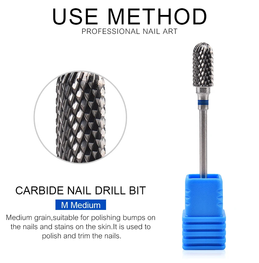 Nail Drill Bit Carbide Milling Cutters Nail Art Tool For Electric Manicure Nail Drill Machine Nails Accessories Remove Gel Tools