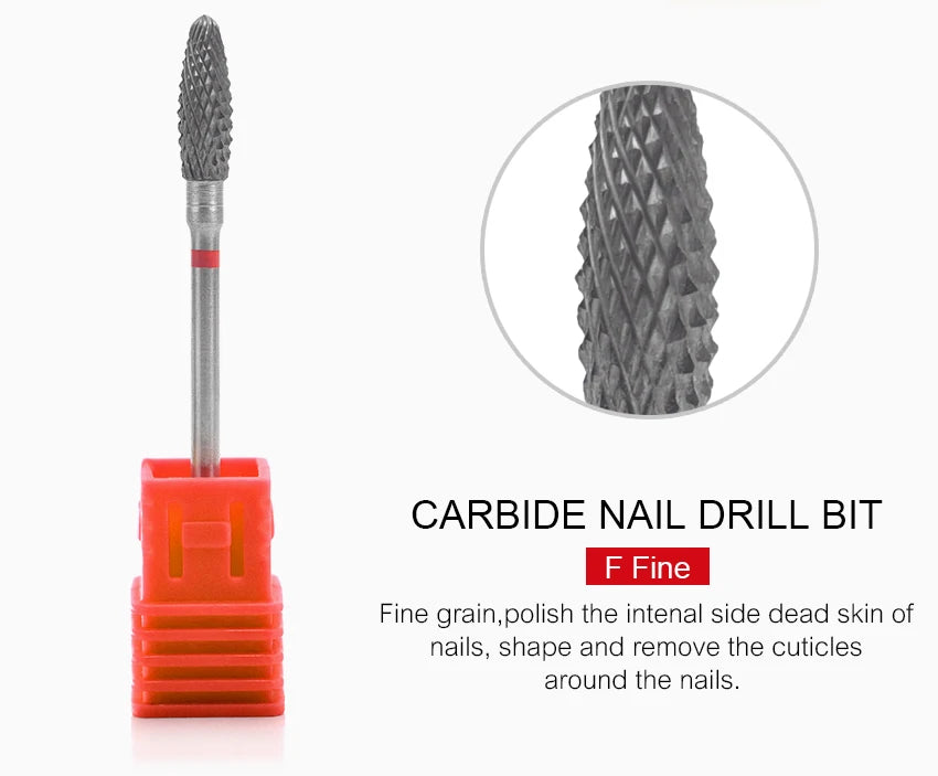 Nail Drill Bit Carbide Milling Cutters Nail Art Tool For Electric Manicure Nail Drill Machine Nails Accessories Remove Gel Tools