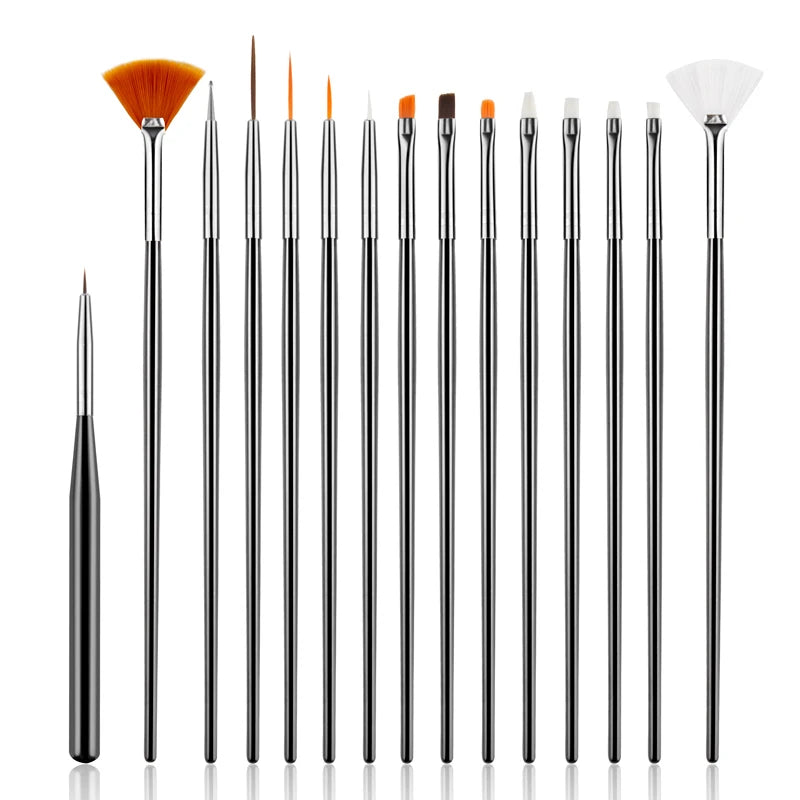 7 Size Nail Art Brush Flat Acrylic Drawing Pen UV Gel Polish French Design Painting Extension Coating Tools Set Manicure