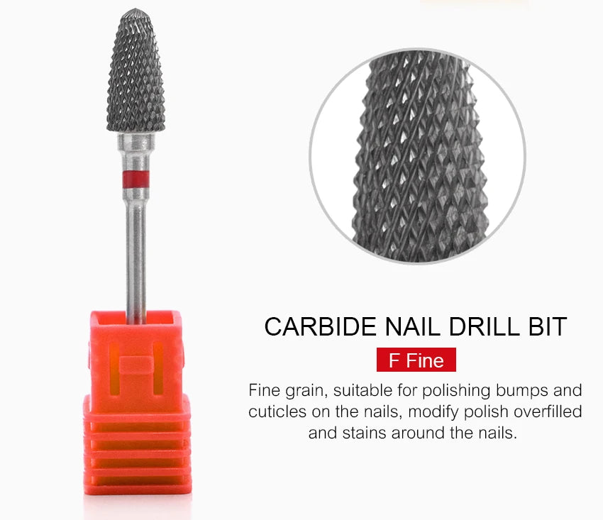 Nail Drill Bit Carbide Milling Cutters Nail Art Tool For Electric Manicure Nail Drill Machine Nails Accessories Remove Gel Tools