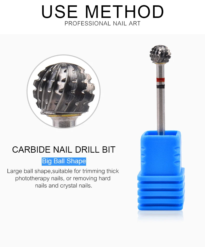 Nail Drill Bit Carbide Milling Cutters Nail Art Tool For Electric Manicure Nail Drill Machine Nails Accessories Remove Gel Tools