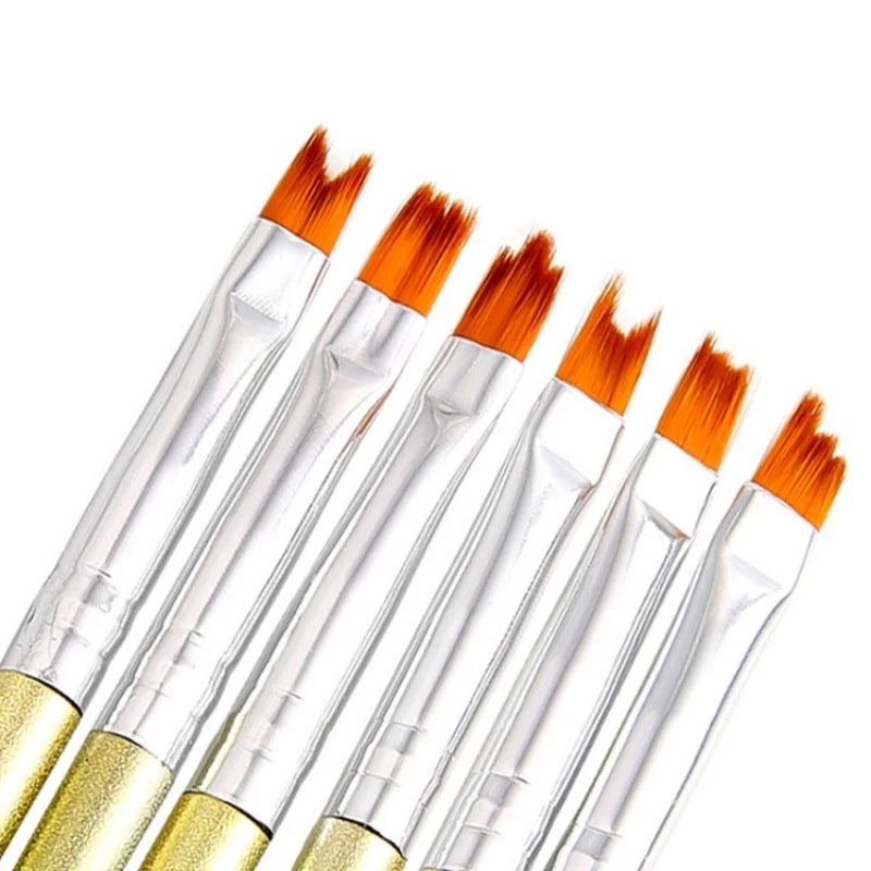 6pcs/set Nail Art Brush Gradient Rod Painting Flower Draw Pen Acrylic Liquid For Nail Art Pen Brush Nail Art Manicure Tools