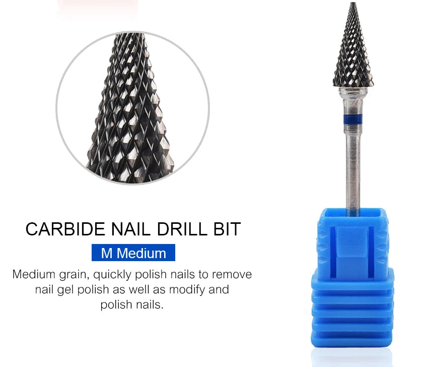 Nail Drill Bit Carbide Milling Cutters Nail Art Tool For Electric Manicure Nail Drill Machine Nails Accessories Remove Gel Tools