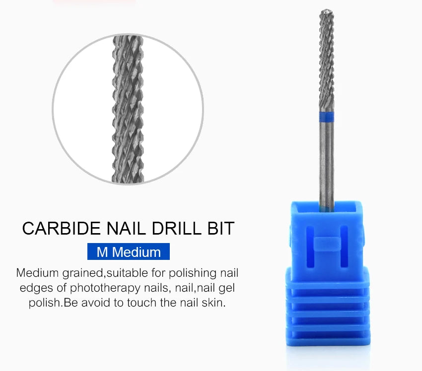 Nail Drill Bit Carbide Milling Cutters Nail Art Tool For Electric Manicure Nail Drill Machine Nails Accessories Remove Gel Tools