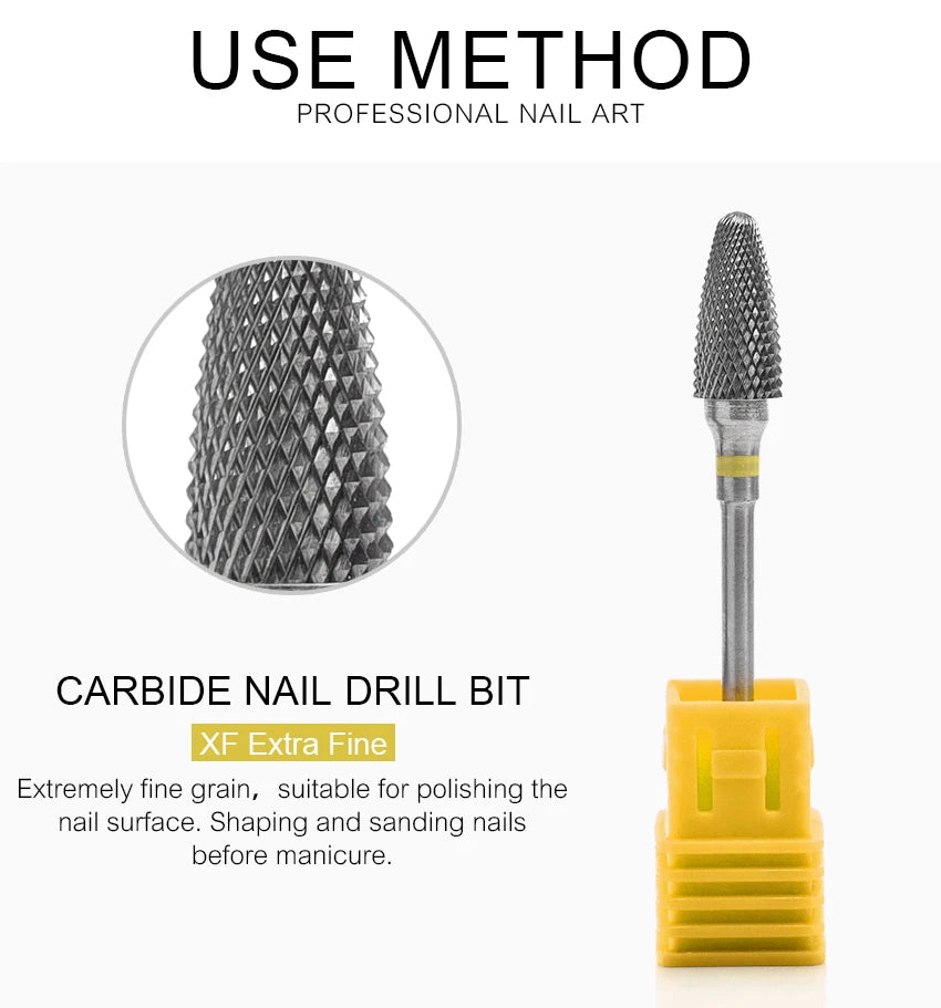 Nail Drill Bit Carbide Milling Cutters Nail Art Tool For Electric Manicure Nail Drill Machine Nails Accessories Remove Gel Tools