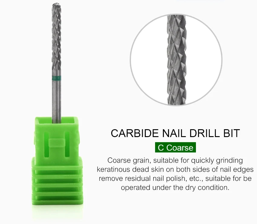 Nail Drill Bit Carbide Milling Cutters Nail Art Tool For Electric Manicure Nail Drill Machine Nails Accessories Remove Gel Tools