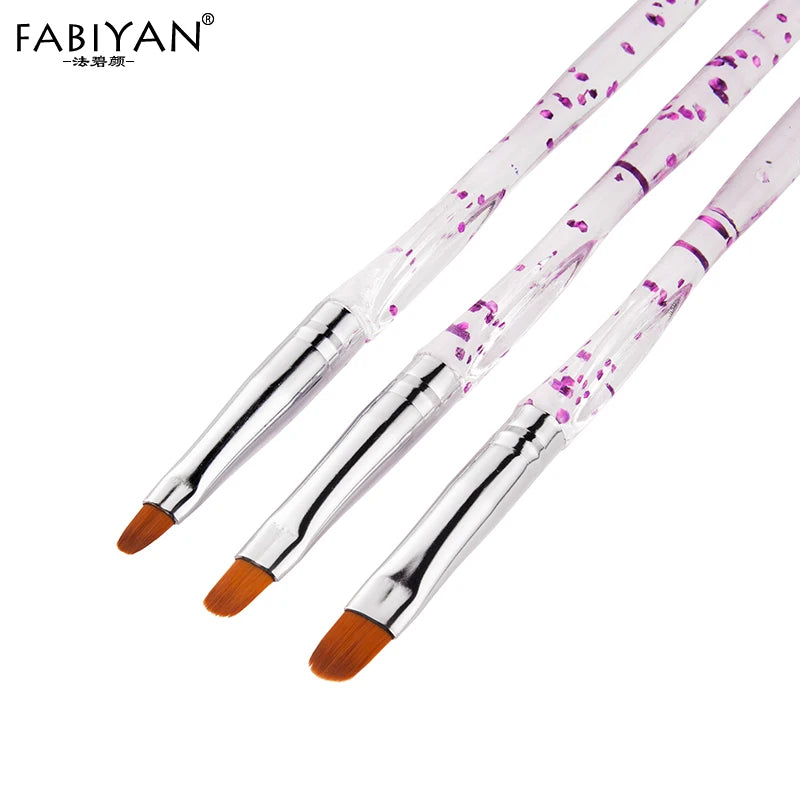 3/7Pcs Professional Manicure UV Gel Brush Pen Transparent Acrylic Nail Art Painting Drawing Brush Phototherapy Tools