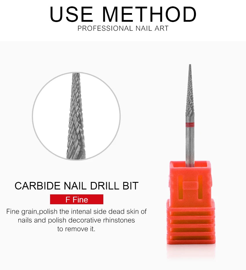 Nail Drill Bit Carbide Milling Cutters Nail Art Tool For Electric Manicure Nail Drill Machine Nails Accessories Remove Gel Tools