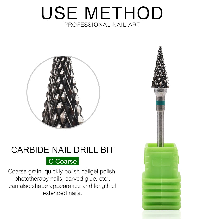 Nail Drill Bit Carbide Milling Cutters Nail Art Tool For Electric Manicure Nail Drill Machine Nails Accessories Remove Gel Tools