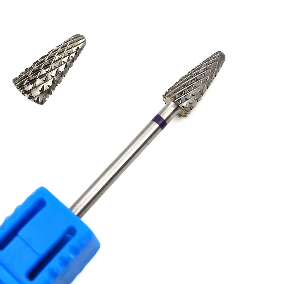 HYTOOS 1PCS Tungsten Carbide Burr Nail Drill Bit 3/32" Bits For Manicure Drill Accessories Milling Cutter Nail Art Tools