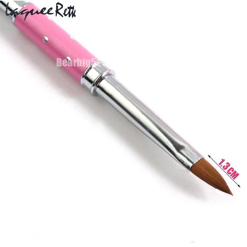 1pcs No.2/4/6/8/10 Nail Art Brushes Manicure Tool Red Handle Pure Acrylic Kolinsky Sable Brushes Painting Nail Acrylic Brush