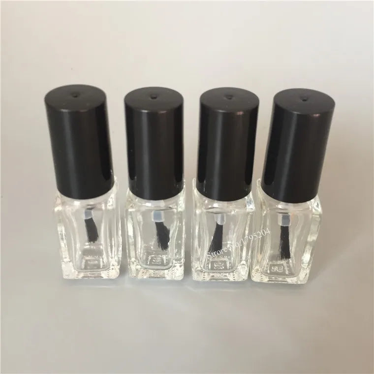 5ml Empty Square Nail Polish Bottles And Small Brush Nail Art Container MoreTransparent Glass Nail Oil Container Polish