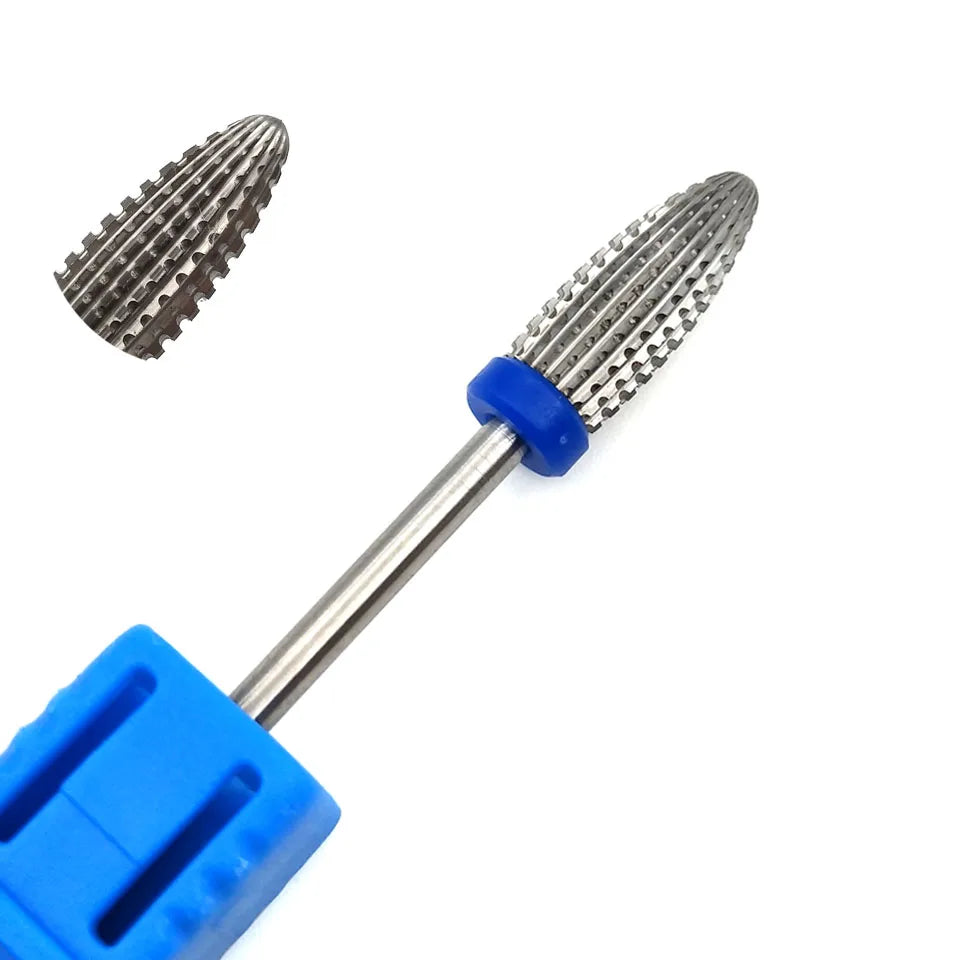 HYTOOS 1PCS Tungsten Carbide Burr Nail Drill Bit 3/32" Bits For Manicure Drill Accessories Milling Cutter Nail Art Tools