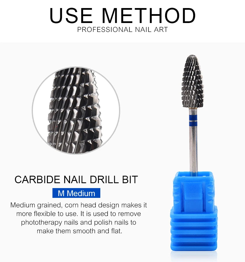 Nail Drill Bit Carbide Milling Cutters Nail Art Tool For Electric Manicure Nail Drill Machine Nails Accessories Remove Gel Tools