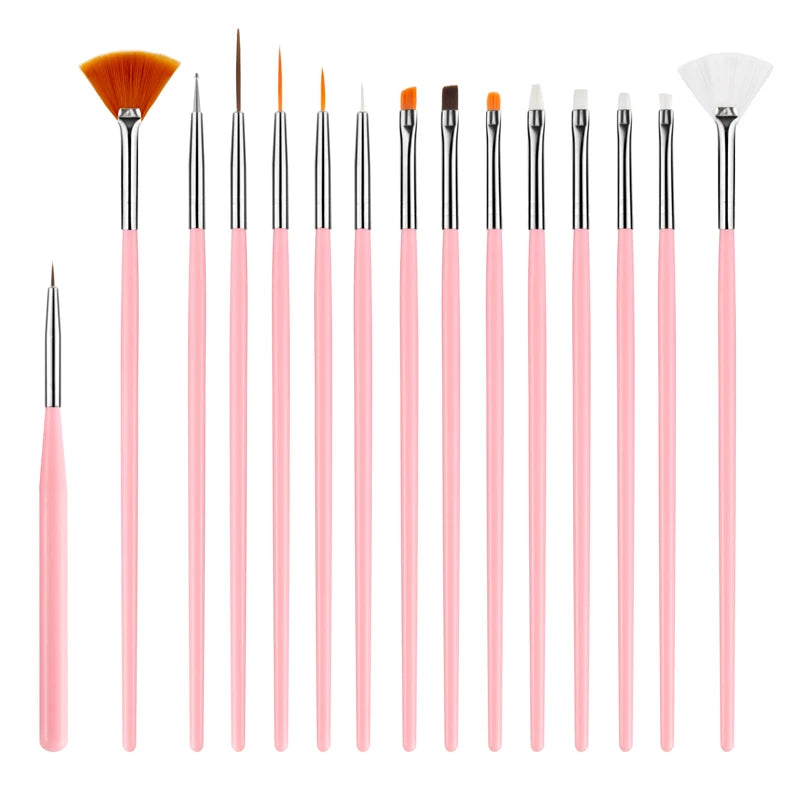 7 Size Nail Art Brush Flat Acrylic Drawing Pen UV Gel Polish French Design Painting Extension Coating Tools Set Manicure