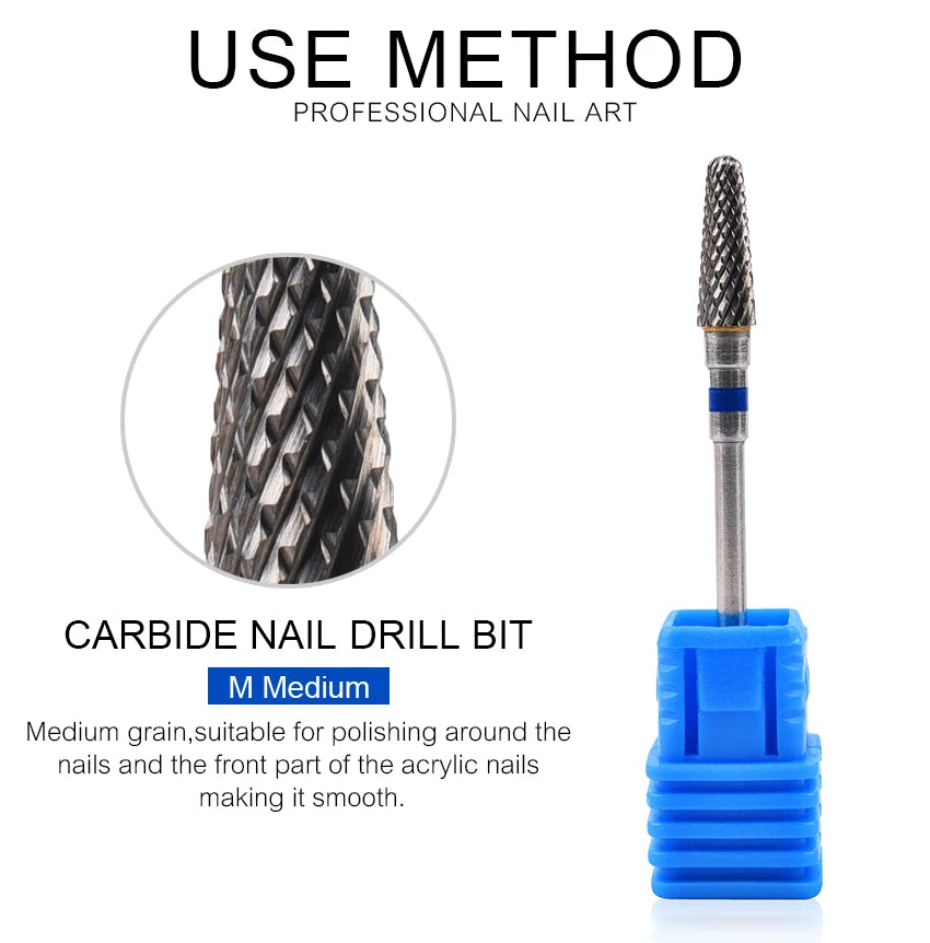 Nail Drill Bit Carbide Milling Cutters Nail Art Tool For Electric Manicure Nail Drill Machine Nails Accessories Remove Gel Tools