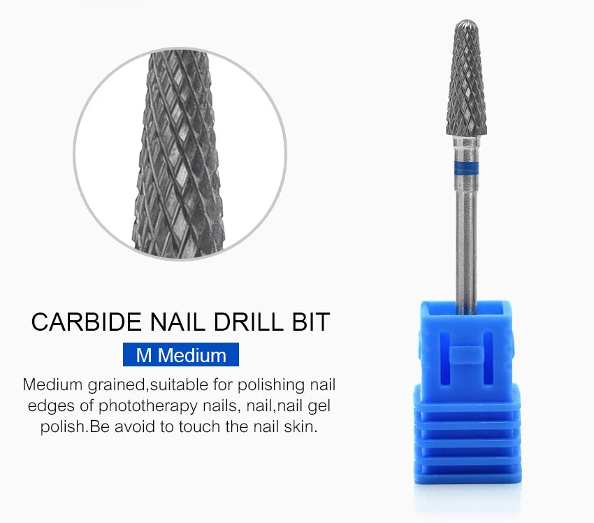 Nail Drill Bit Carbide Milling Cutters Nail Art Tool For Electric Manicure Nail Drill Machine Nails Accessories Remove Gel Tools