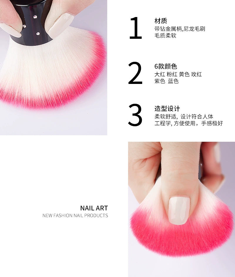 Nail Art Dust Remover Brush Dusting Brush Nail Fluff Cleaning Brush Cosmetic Brush Polishing Care Soft Brush Dust Brush