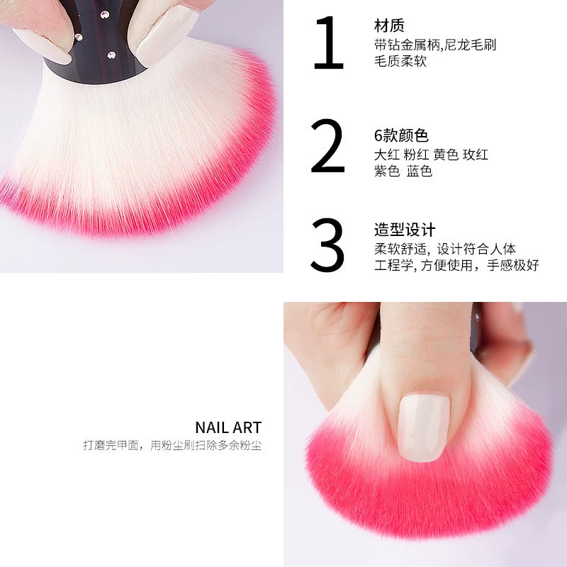 Nail Art Dust Remover Brush Dusting Brush Nail Fluff Cleaning Brush Cosmetic Brush Polishing Care Soft Brush Dust Brush