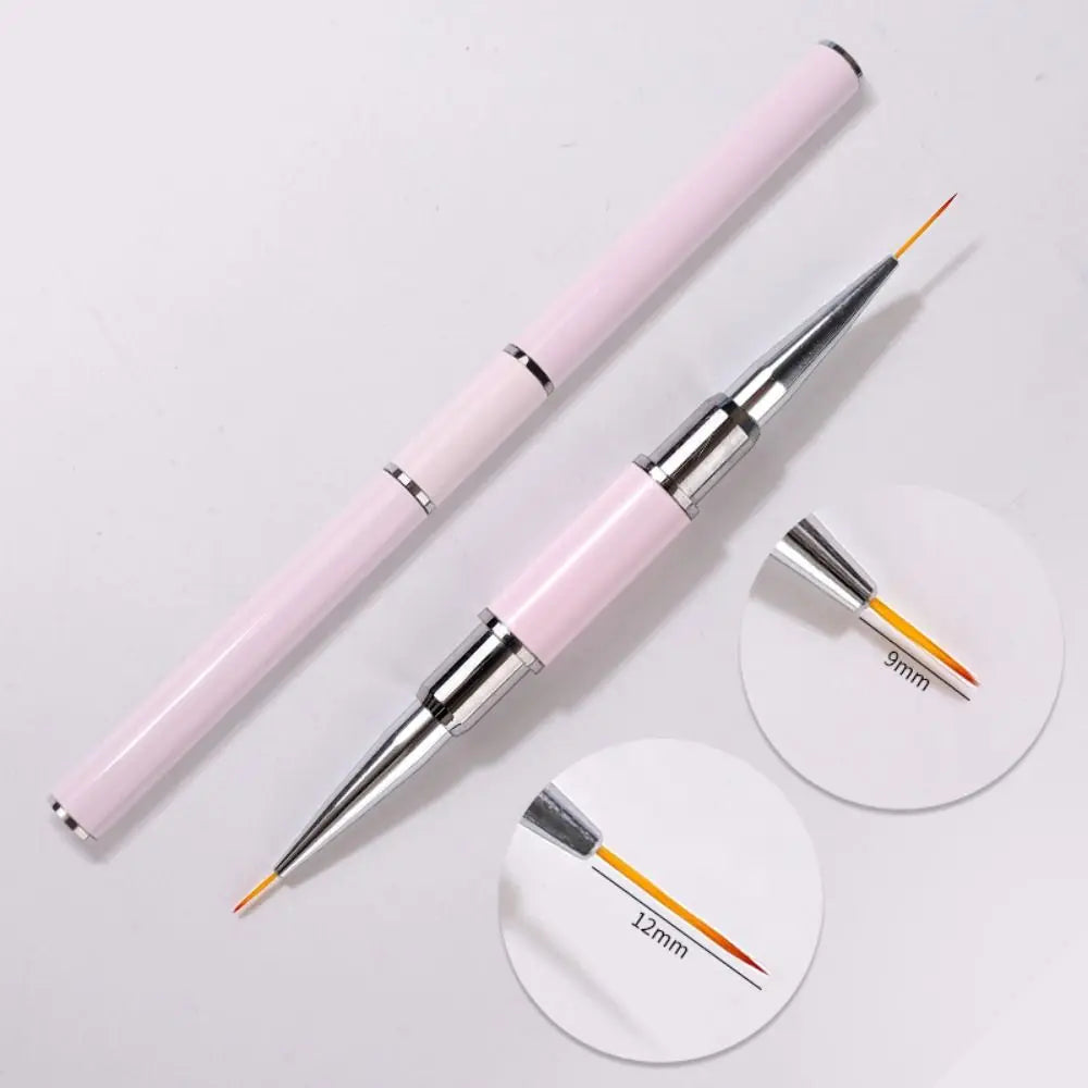 Dual-ended Acrylic Nail Art Brushes Set Professional Gel Polish Thin Liner Flower Painting Drawing Manicure DIY Tool Accessory