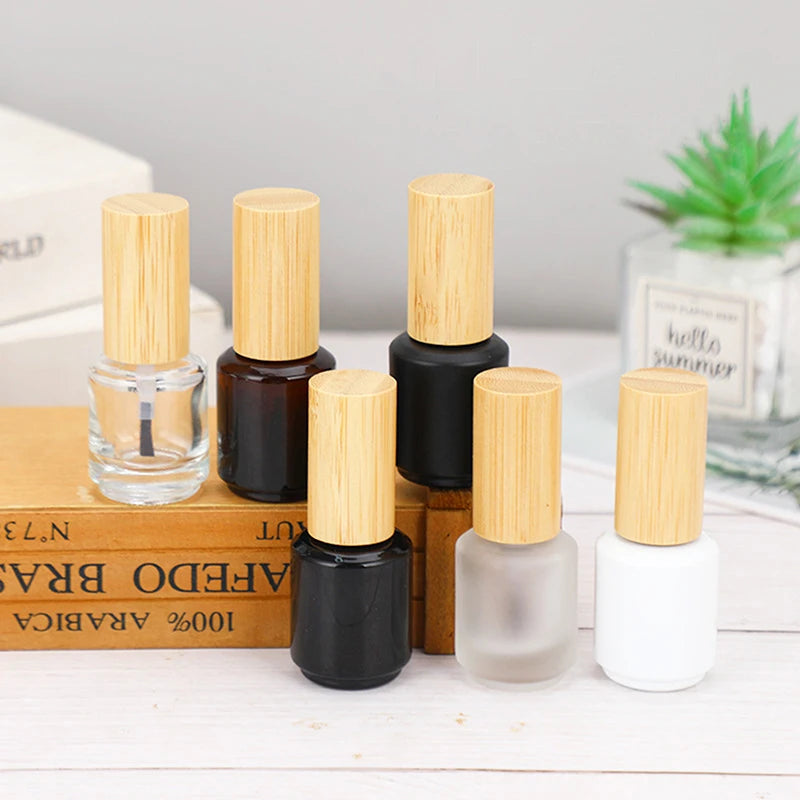 15ML Empty Nail Polish Anti-light Glass Nail Polish Bottle With Lid Brush Cosmetic Containers Portable Nail Bottle With Brush