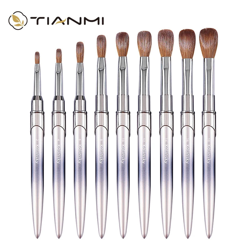 TIANMI Fashion Carving Painting Nail Pens Kolinsky Hair Nail Art Brush UV Gel Polish Builder Manicure Tools Drawing Brushes