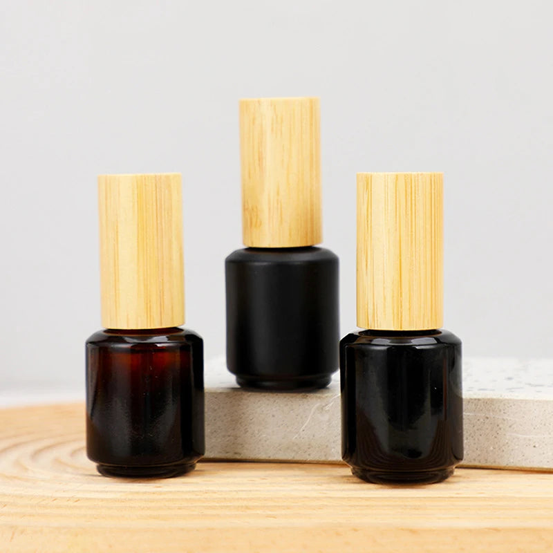 15ML Empty Nail Polish Anti-light Glass Nail Polish Bottle With Lid Brush Cosmetic Containers Portable Nail Bottle With Brush