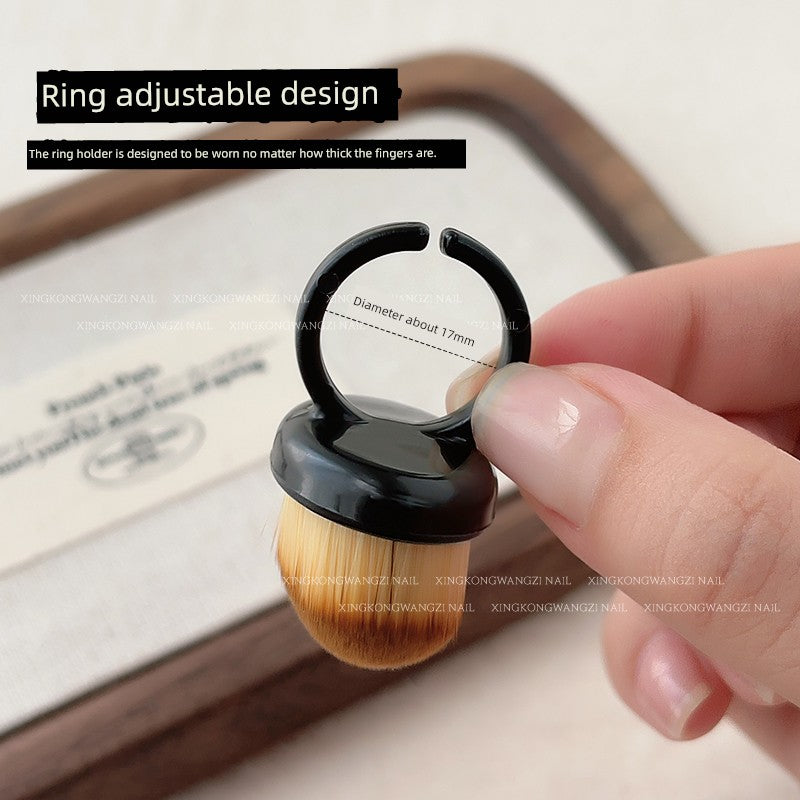 Nail Ring Front Dust Brush Rear Edge Dust Brush Finger Buckle Fine Soft Brush Nail Dust Removal Manicure Implement