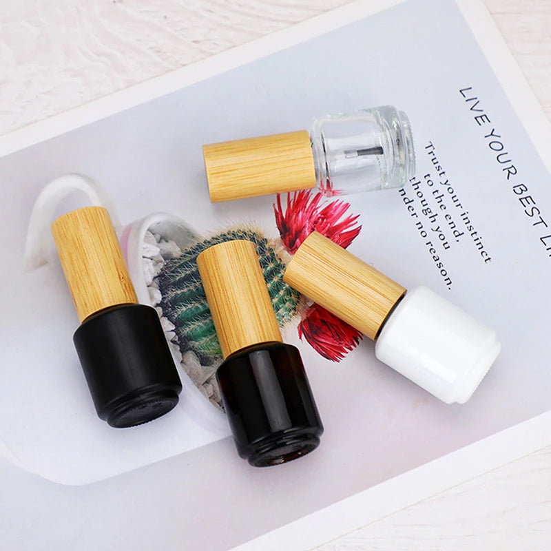 15ML Empty Nail Polish Anti-light Glass Nail Polish Bottle With Lid Brush Cosmetic Containers Portable Nail Bottle With Brush