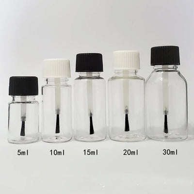 5pcs Plastic Empty Refillable Nail Polish Touch Up Bottle Cosmetic Sample Bottle with Brush for Glue bottle paint bottle