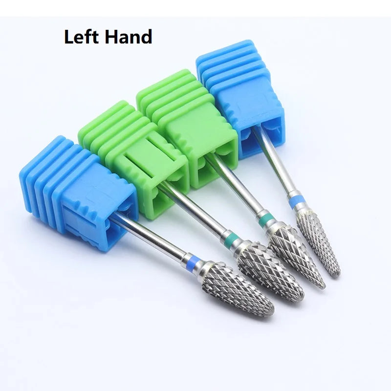 Quality!Left Hand Tungsten Carbide Nail Drill Bit Milling Eletric Manicure Machine Equipment Cuticle Clean Burr Dental