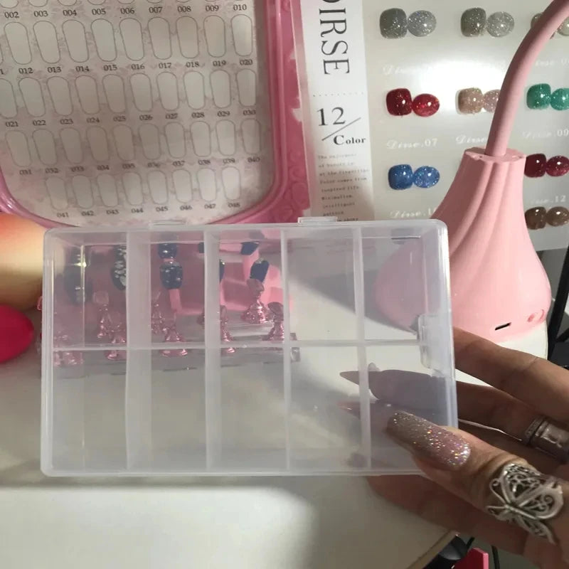 10 Grids Transparent Empty Nail Foils Storage Box Plastic Jewelry Beads Gems Rhinestones False Nail Art Tips Box Case Organizer