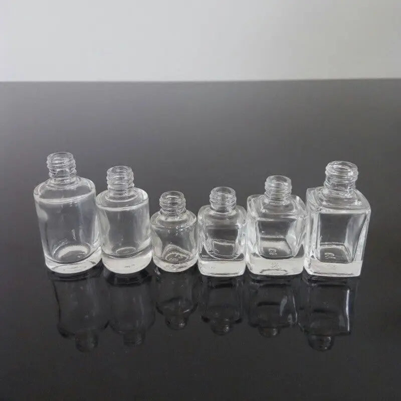 RXJC Empty Polish Bottles Transparent Glass Varnish UV Gel Makeup Container