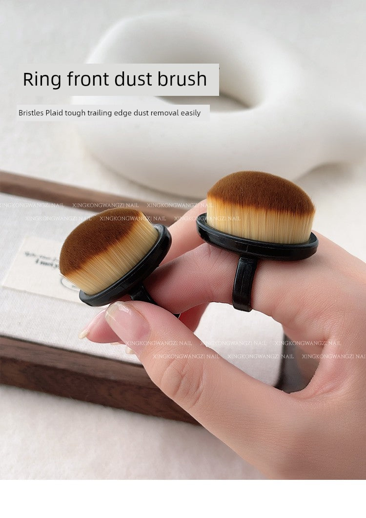 Nail Ring Front Dust Brush Rear Edge Dust Brush Finger Buckle Fine Soft Brush Nail Dust Removal Manicure Implement