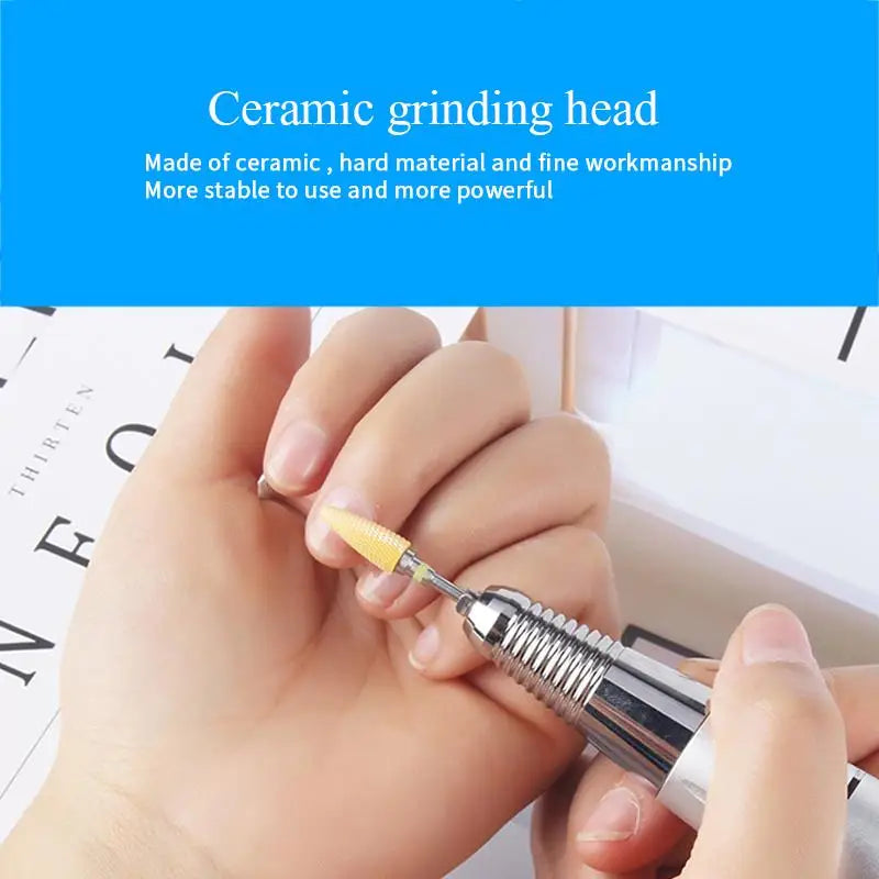 Ceramic Milling Cutter Nail Drill Bits Electric Manicure Nail Files Buffer Grinding Polish Bits Mills Cutter Tool Accessories