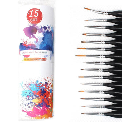 15 Fine-Pointed Detail Brushes Nail Art Brush Set Suitable For Scale Model Painting And Line Drawing