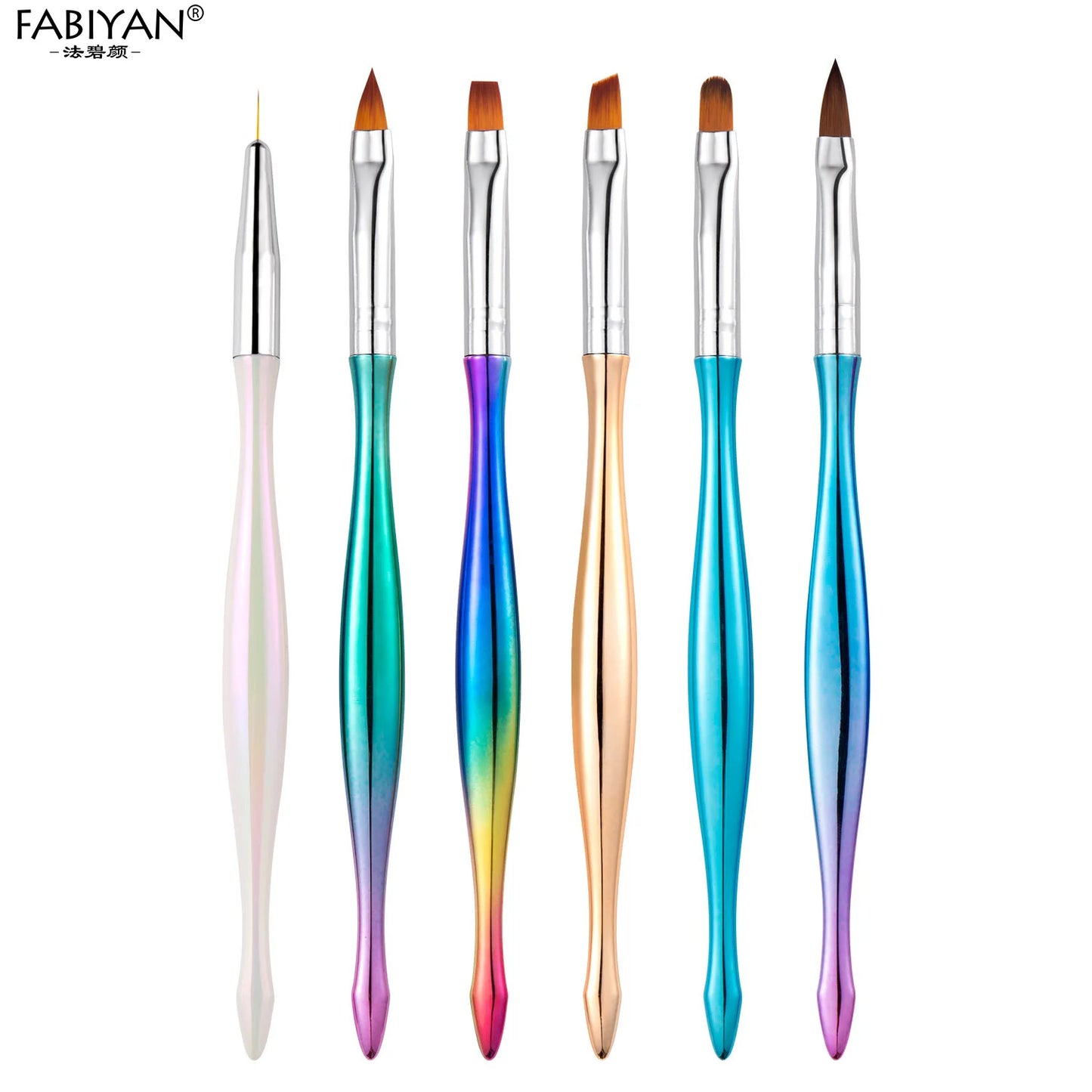 3/7Pcs Professional Manicure UV Gel Brush Pen Transparent Acrylic Nail Art Painting Drawing Brush Phototherapy Tools