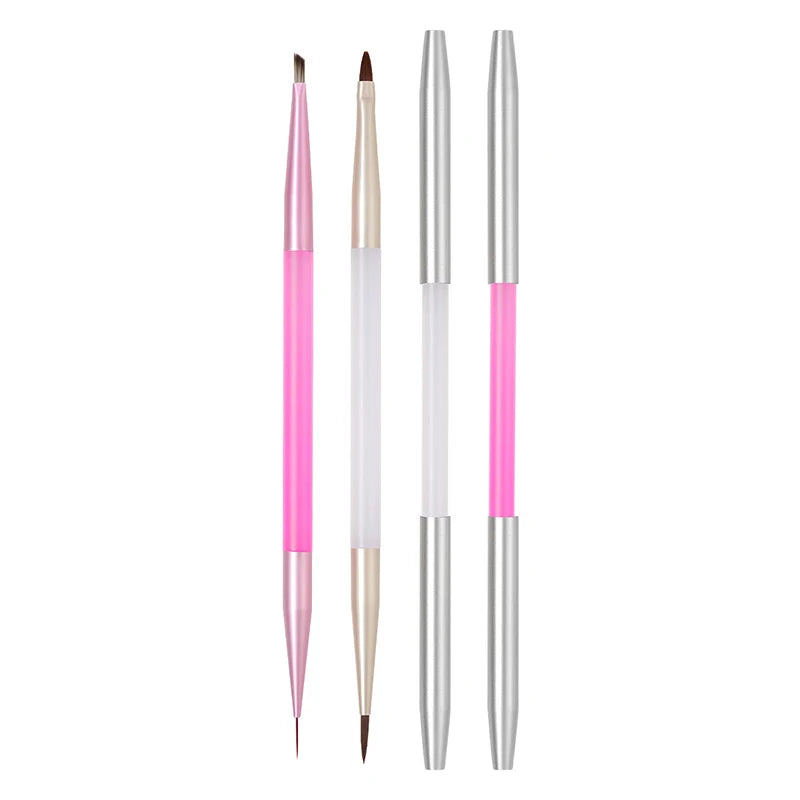 Nail Painting Uv Gel Drawing Embossing Brush Triangle Pen Double Headed Manicure Dotting Builder Tool For Nail Salon