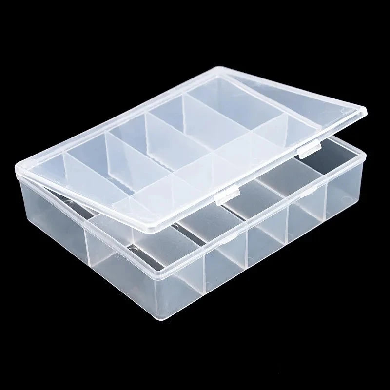 10 Grids Transparent Empty Nail Foils Storage Box Plastic Jewelry Beads Gems Rhinestones False Nail Art Tips Box Case Organizer