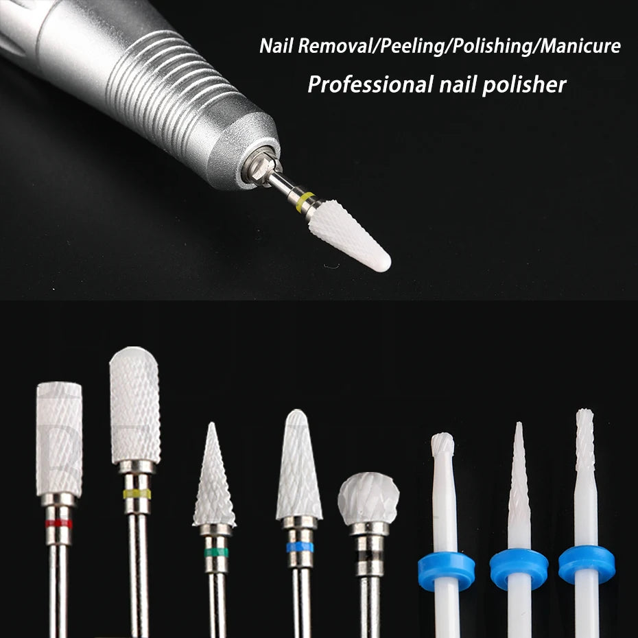 1pcs Electric Nail Drill Bit Gel Polish Ceramic Cuticle Remove Grinding Head For Professional Manicure Accessory Tools LEPT01-48