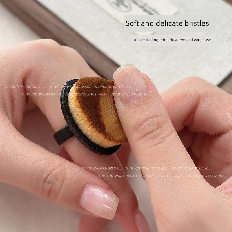 Nail Ring Front Dust Brush Rear Edge Dust Brush Finger Buckle Fine Soft Brush Nail Dust Removal Manicure Implement