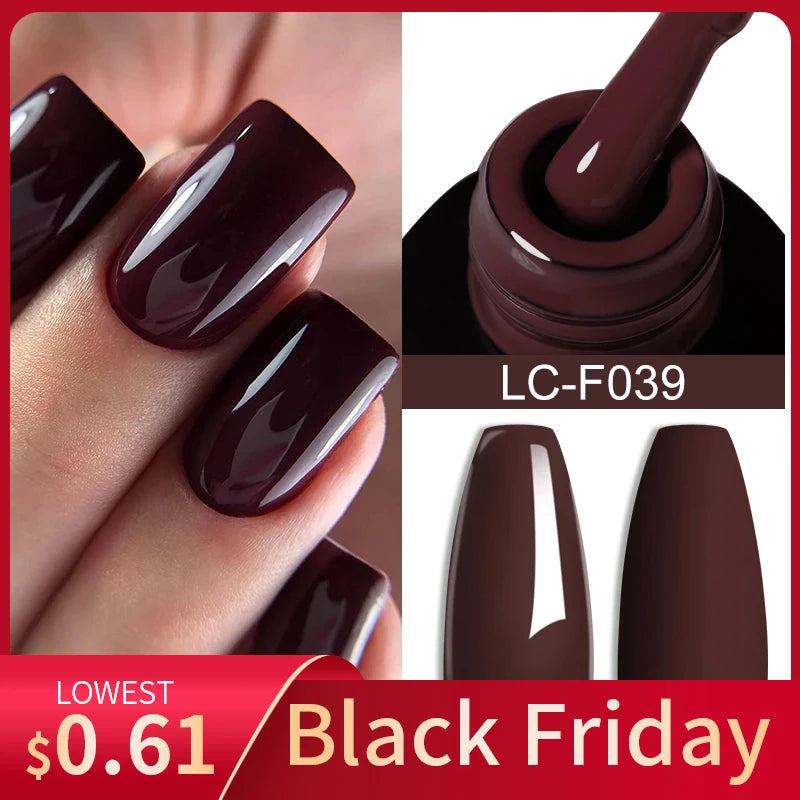 Dark Brown Gel Nail Polish Autumn Winter Chocolate Wine Red