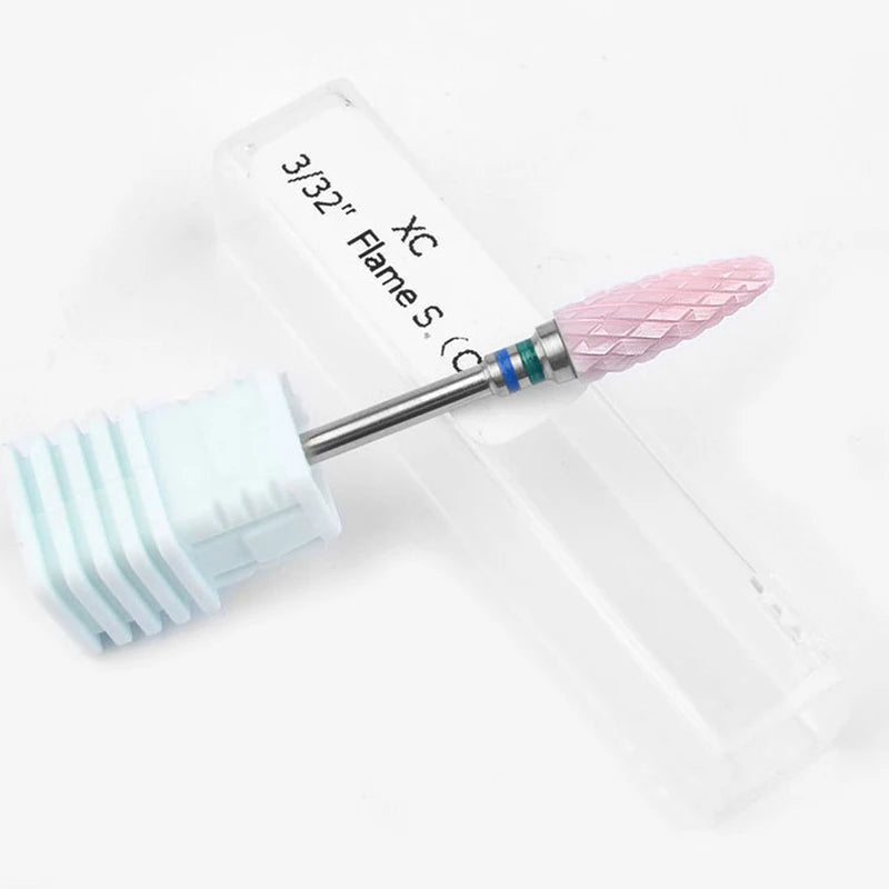 2.35mm Nail Cone Tip Ceramic Drill Bits Electric Cuticle Clean Rotary for Manicure Pedicure Grinding Head Sander Tool