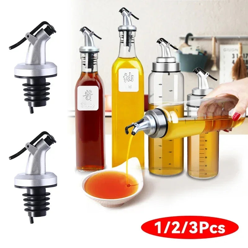 Oil Bottle Stopper Rubber Lock Plug Seal Leak-proof Food Grade Plastic Nozzle Sprayer Liquor Dispenser Wine Pourers Bar Tools