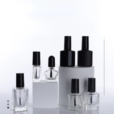 Nail Polish Bottle Sub-packed Nail Gel Empty Bottle with Brush Glass Empty Blending Bottle Touch-up Containers 2ml 5ml 10ml 15ml