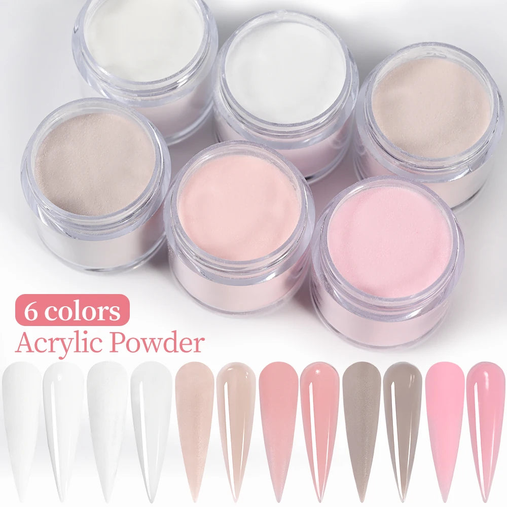 12Colors Acrylic Nail Powder Nude Pink/White Manicure Dip Powder for Acrylic Nail Extension